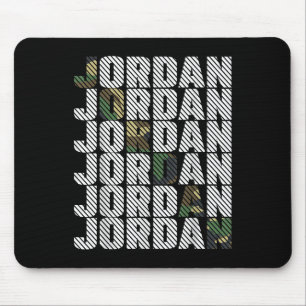 Diagonaal Jordan Camo Patroon Groen Camouflage Muismat