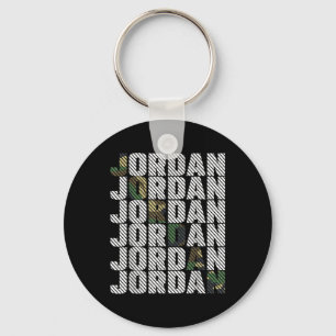 Diagonaal Jordan Camo Patroon Groen Camouflage  Sleutelhanger