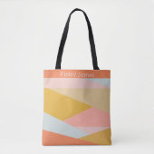 Diagonaal kleurenblok aardepastels, speciaal geper tote bag (Voorkant)
