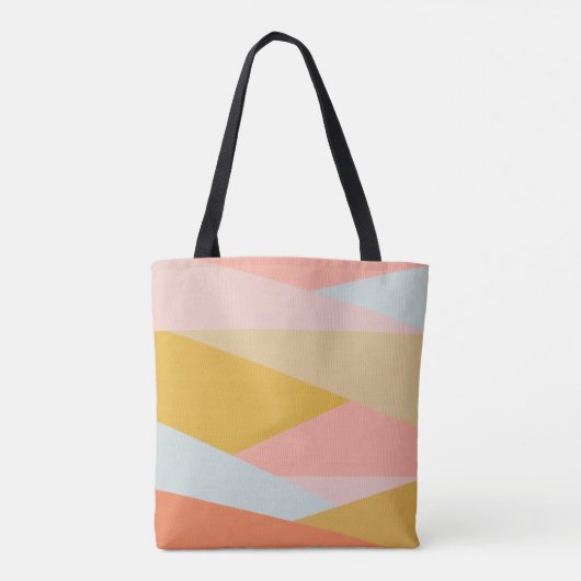 Diagonaal kleurenblok aardepastels, speciaal geper tote bag (Achterkant)