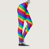 Diagonaal kleurrijke regenboogstrips Leggings (Rechts)