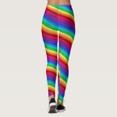 Diagonaal kleurrijke regenboogstrips Leggings (Achterkant)