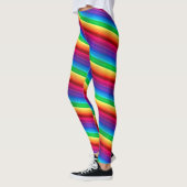 Diagonaal kleurrijke regenboogstrips Leggings (Links)