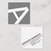 diagonaal knippert zwart en wit vierkante visitekaartje (Voorkant / Achterkant)