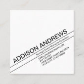 diagonaal knippert zwart en wit vierkante visitekaartje (Achterkant)