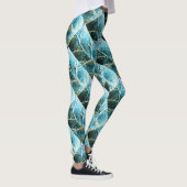 diagonaal koperbladeren verdigris leggings (Rechts)