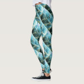 diagonaal koperbladeren verdigris leggings (Links)