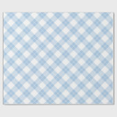 Diagonaal Lichtblauw en Wit geruite Patroon Cadeaupapier (Vlak)