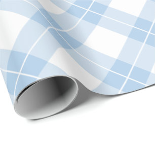 Diagonaal lichtblauw en wit speldenkatroon cadeaupapier