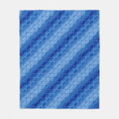 Diagonaal lichte en donkerblauwe ventilatorvormen fleece deken (Voorkant)