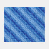 Diagonaal lichte en donkerblauwe ventilatorvormen fleece deken (Voorkant (Horizontaal))