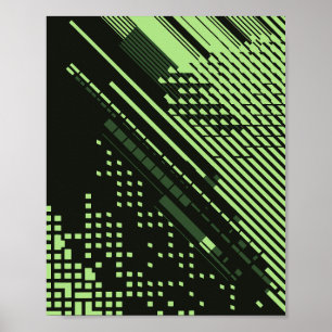 Diagonaal Lijnen en Vierkanten Rasterontwerp Poster