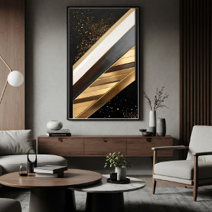 Diagonaal Lijnen van Goud Poster