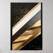 Diagonaal Lijnen van Goud Poster (Voorkant)