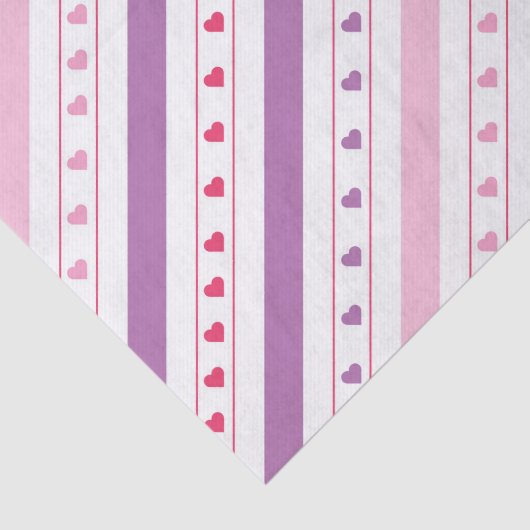 Diagonaal lijnenpatroon met Hearts Tissue Paper Tissuepapier (Detail)