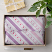 Diagonaal lijnenpatroon met Hearts Tissue Paper Tissuepapier (Geschenk)