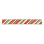 Diagonaal lijnpatroon kerstboomkorband grosgrain lint (Voorkant)