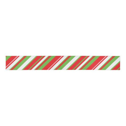 Diagonaal lijnpatroon kerstboomkorband grosgrain lint (Voorkant)
