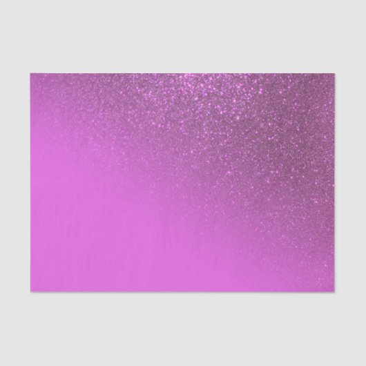 Diagonaal Magenta Paars Glitter Gradient Ombre Tissuepapier (Voorkant)