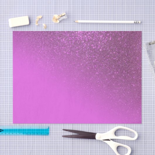 Diagonaal Magenta Paars Glitter Gradient Ombre Tissuepapier (Craft)
