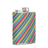 Diagonaal, meerkleurig, stijlvol, gestreept heupfles (Rechts)