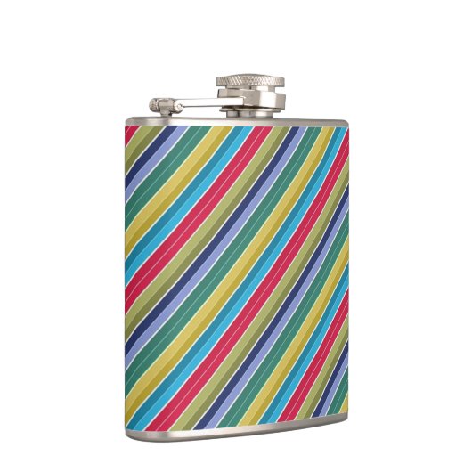 Diagonaal, meerkleurig, stijlvol, gestreept heupfles (Rechts)