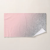 Diagonaal meisje Silver Blush roze ombre gradiënt Handdoek (Handdoek)