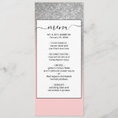 Diagonaal meisje Silver Blush roze ombre gradiënt Menu (Voorkant)