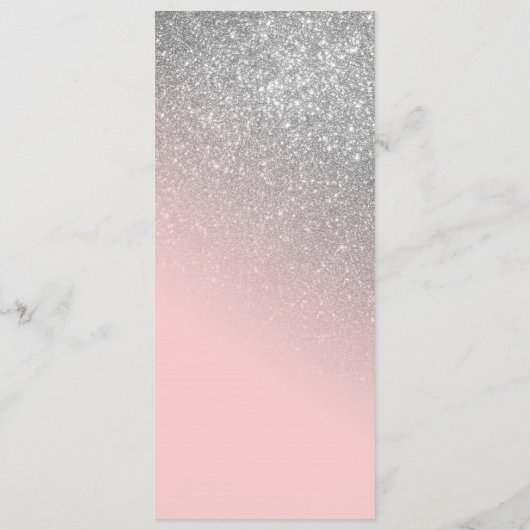 Diagonaal meisje Silver Blush roze ombre gradiënt Menu (Achterkant)