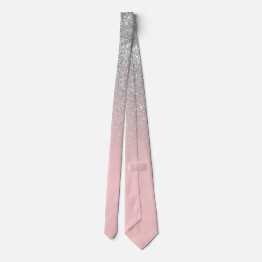 Diagonaal meisje Silver Blush roze ombre gradiënt Stropdas (Achterkant)
