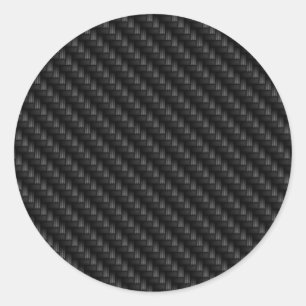 Diagonaal met een gewicht geweven koolstofvezel ronde sticker