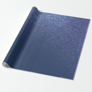 Diagonaal met reserveschip Blue Glitter Gradient O Cadeaupapier