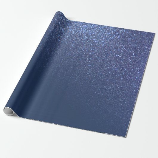 Diagonaal met reserveschip Blue Glitter Gradient O Cadeaupapier (Uitgerold)