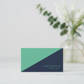 Diagonaal Modern Blue en Turquoise Shade Visitekaartje (Staand voorkant)