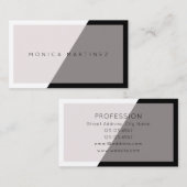 Diagonaal modern elegant gespleten parelzwart visitekaartje (Voorkant / Achterkant)