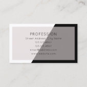 Diagonaal modern elegant gespleten parelzwart visitekaartje (Achterkant)