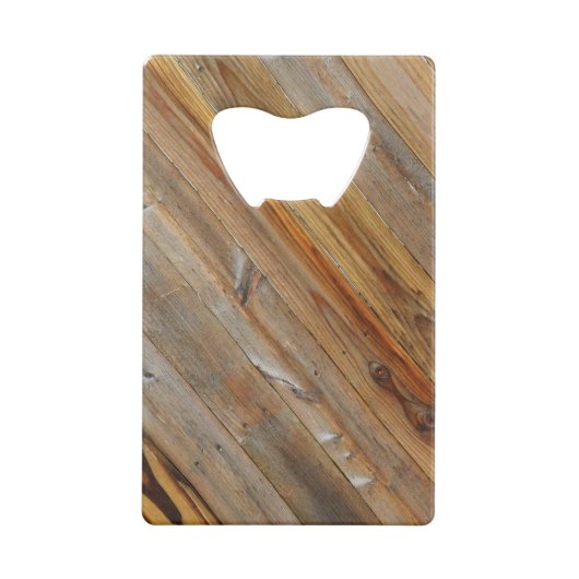 Diagonaal monogram hout creditkaart flessenopener (Achterkant)