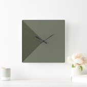 Diagonaal mos groene wandklok (Huis)