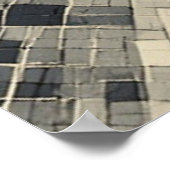 Diagonaal mozaïekraster: neutrale geometrische Teg Poster (Hoek)