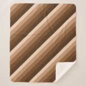 diagonaal ombre-strepen, in bruine koffie sherpa deken (Voorkant)