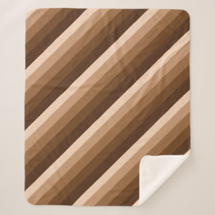 diagonaal ombre-strepen, in bruine koffie sherpa deken