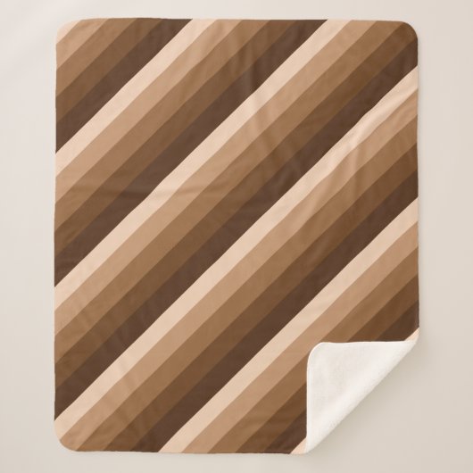 diagonaal ombre-strepen, in bruine koffie sherpa deken (Voorkant)