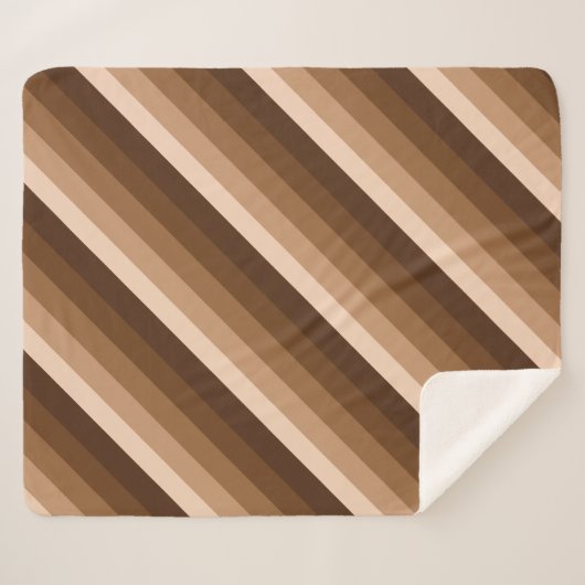 diagonaal ombre-strepen, in bruine koffie sherpa deken (Voorkant (horizontaal))