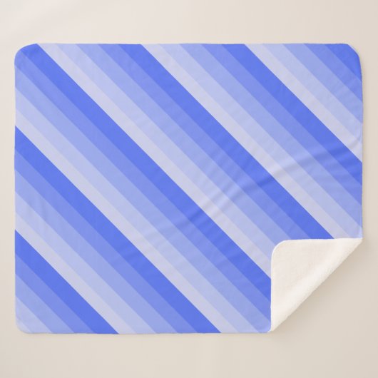 diagonaal ombre-strepen, in periwinkle blauwe tint sherpa deken (Voorkant (horizontaal))
