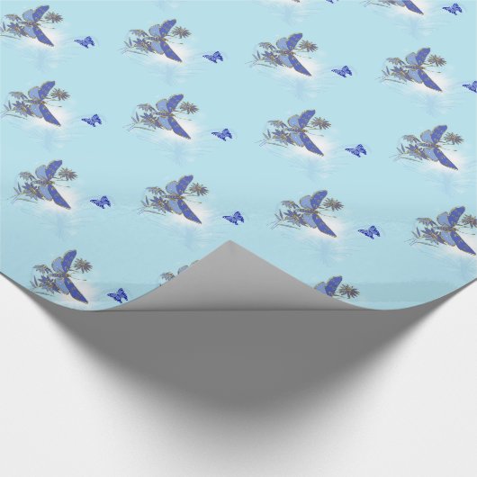 Diagonaal opvulpapier voor blauwe vlinder cadeaupapier (Hoek)