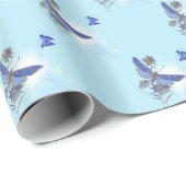Diagonaal opvulpapier voor blauwe vlinder cadeaupapier (Rol Hoek)