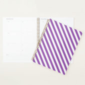 Diagonaal paars en witte strepenpatroon planner (Display)