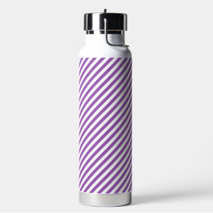 Diagonaal paars en witte strepenpatroon waterfles
