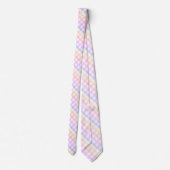 Diagonaal Pastel Rainbow Checkerboard Stropdas (Achterkant)