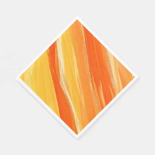 Diagonaal patroon in tropisch sinaasappel en geel servet (Hoek)